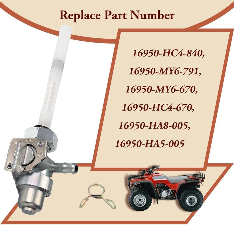 Earlyred Petcock Fuel Vavle for Honda Fourtrax TRX 300 250 200 TRX300 TRX250 TRX200/ Big Red ATC250 ATC250R ATC 250 R ES ATC250ES ATC250SX ATV Accessories Parts 1985-1987 Gas Tank Switch Shutoff Valve - Image 3